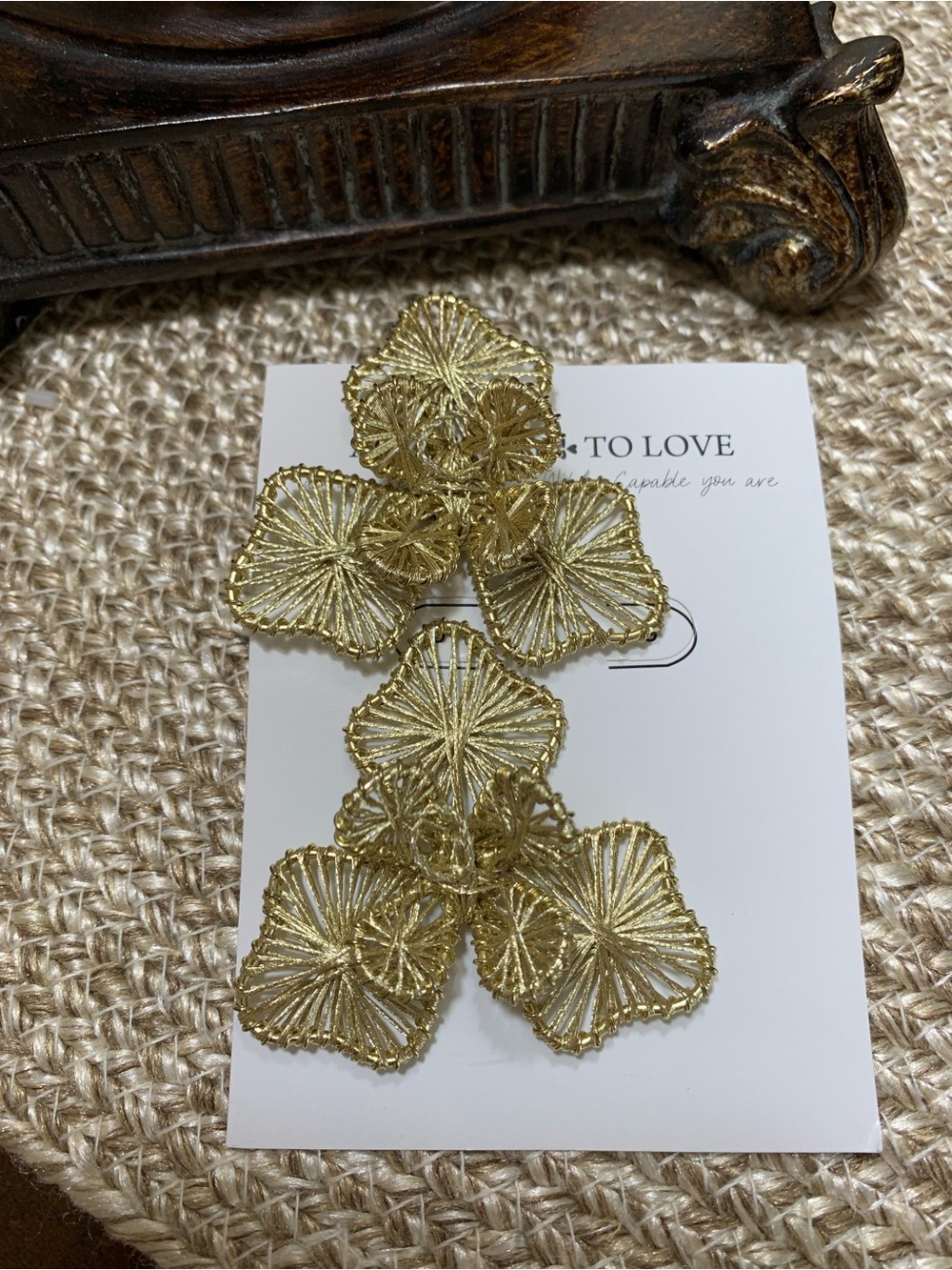 NWOT-ACCESSORIES TO LOVE  GOLD TONED, NICKLE FREE EARRINGS